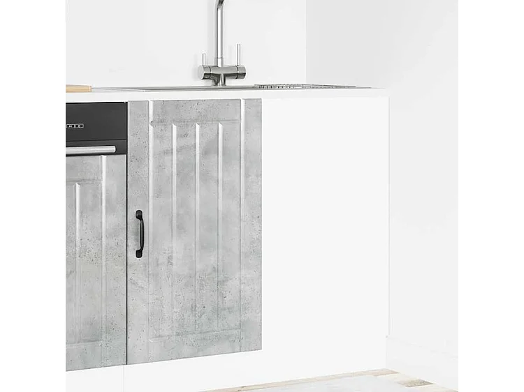 Meuble de base de lavabo Lucca gris béton bois ingénierie