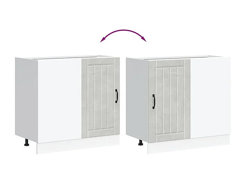 Meuble de base de lavabo Lucca gris béton bois ingénierie