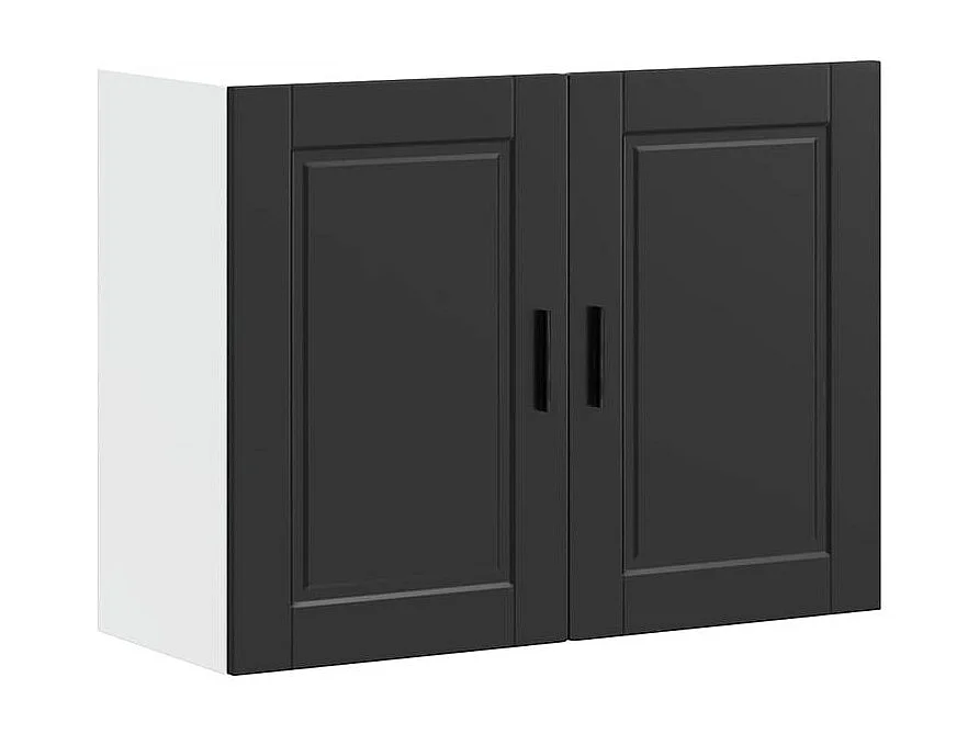 Armoire murale de cuisine Porto noir bois d'ingénierie