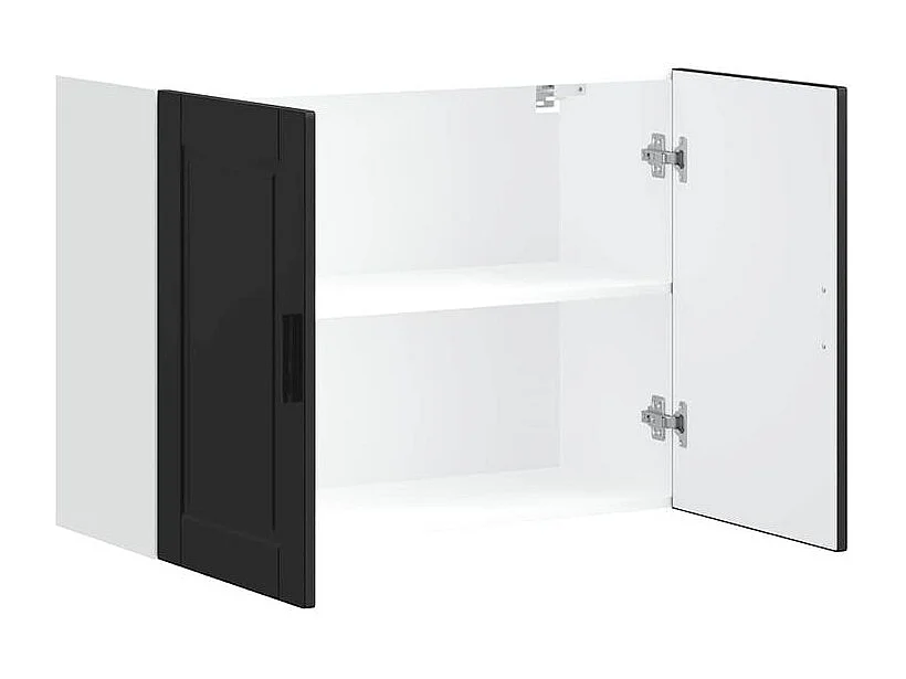 Armoire murale de cuisine Porto noir bois d'ingénierie