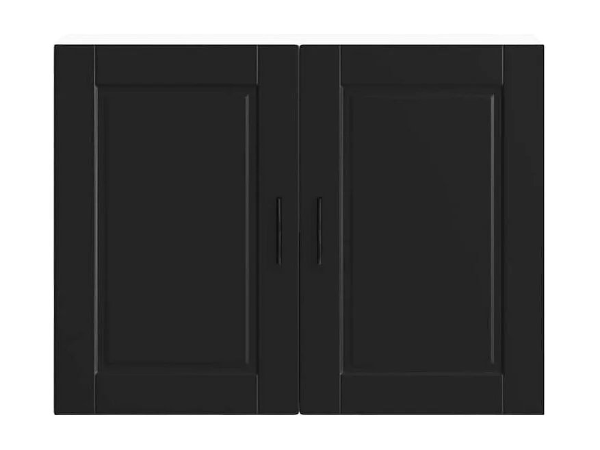 Armoire murale de cuisine Porto noir bois d'ingénierie