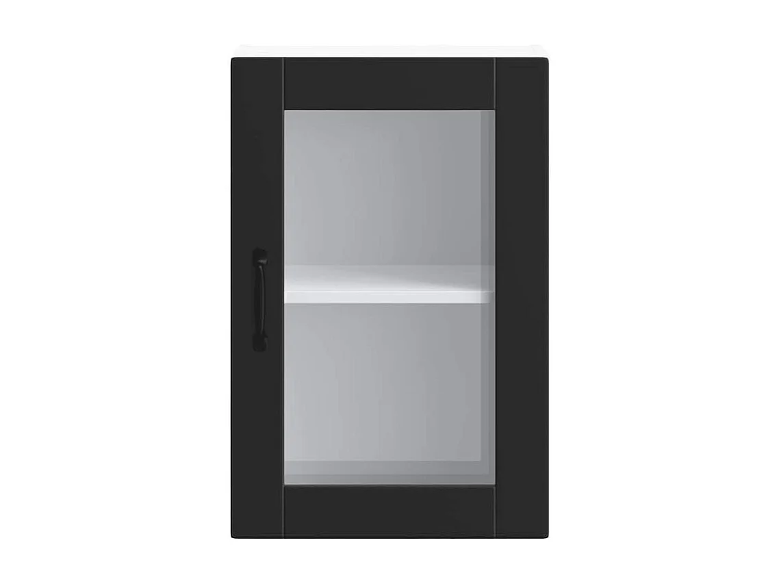 Armoire murale de cuisine avec porte en verre Porto noir