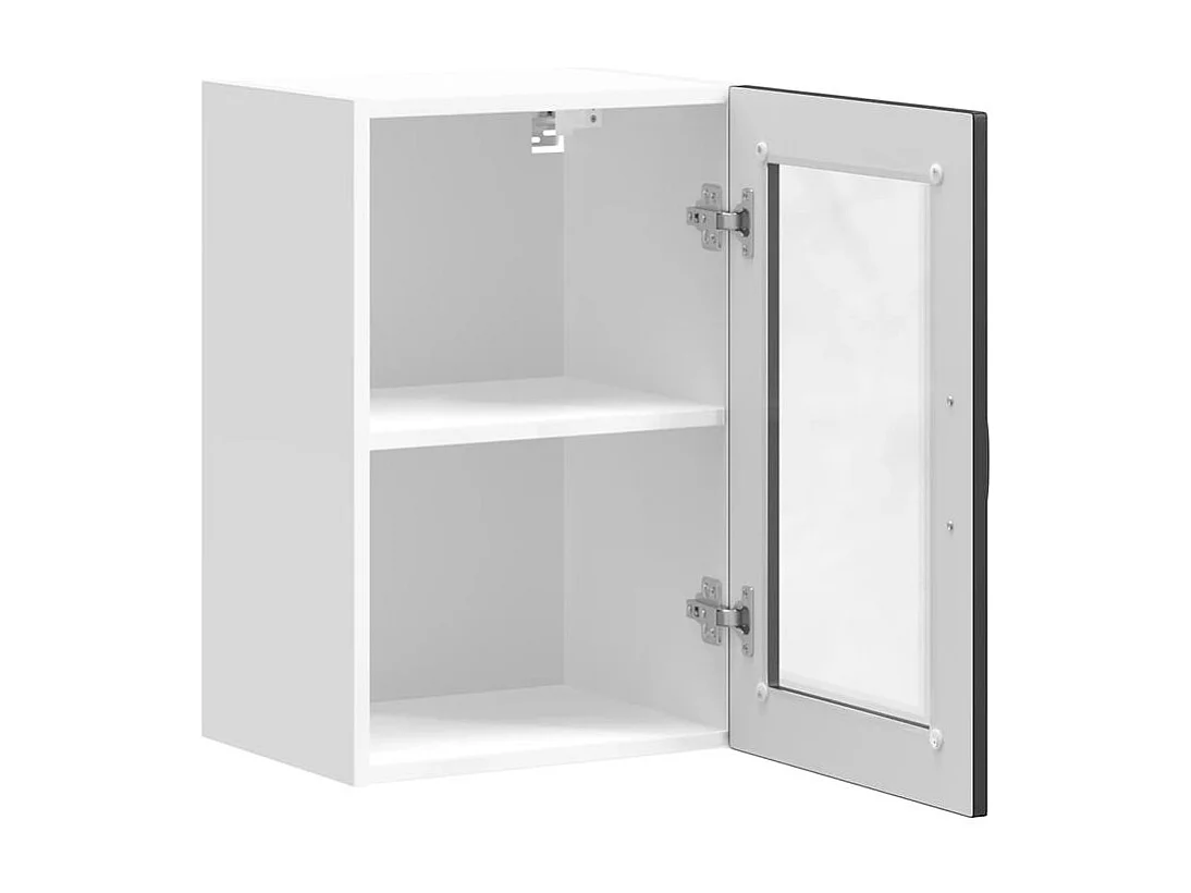 Armoire murale de cuisine avec porte en verre Porto noir