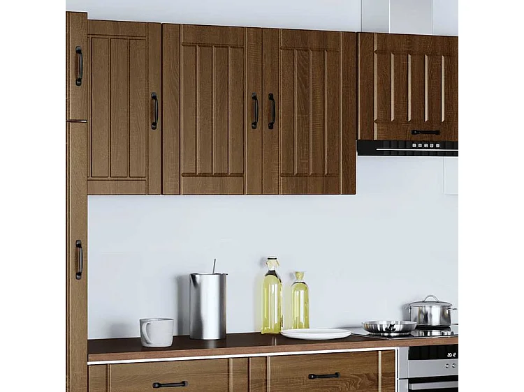 Armoire murale de cuisine Lucca chêne marron bois ingénierie