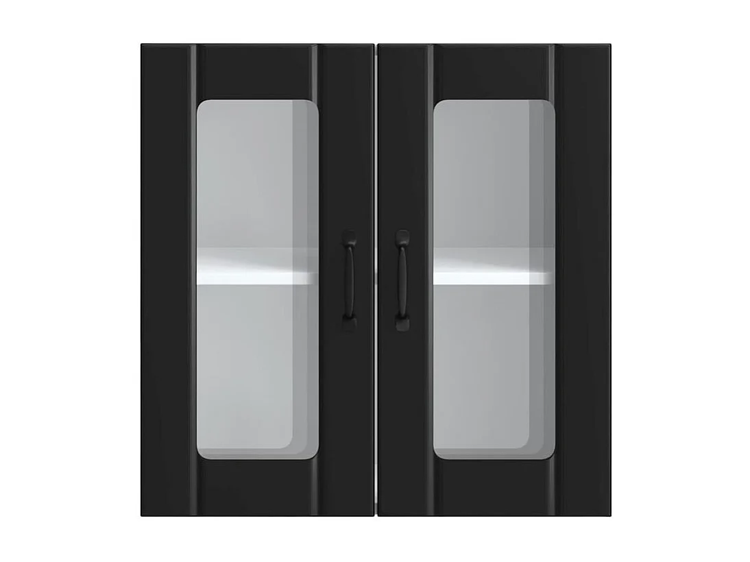 Armoire murale de cuisine avec porte en verre Lucca noir