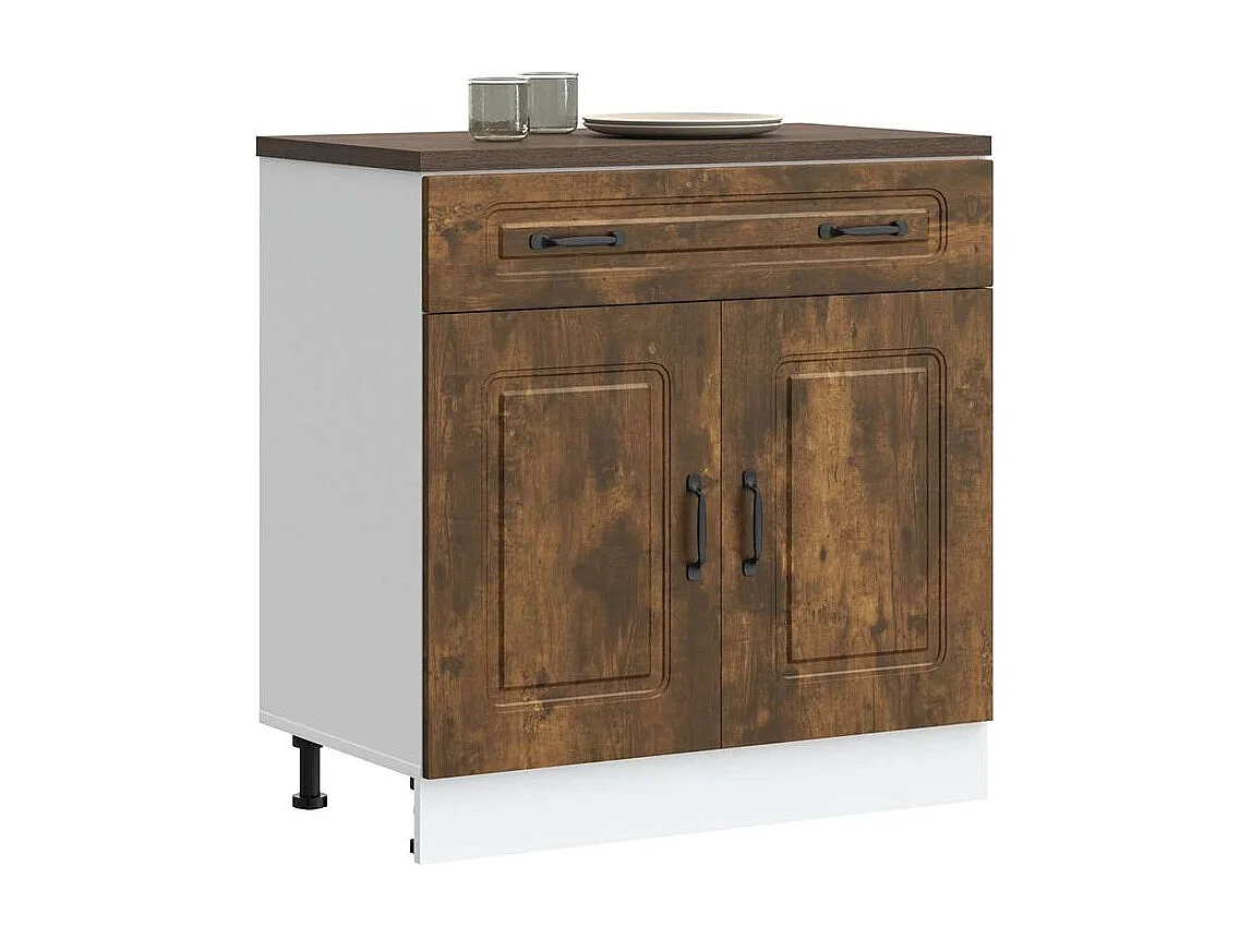 Armoire de cuisine Kalmar chêne fumé bois d'ingénierie