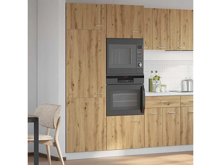 Armoire de réfrigérateur chêne artisanal 60x57x207