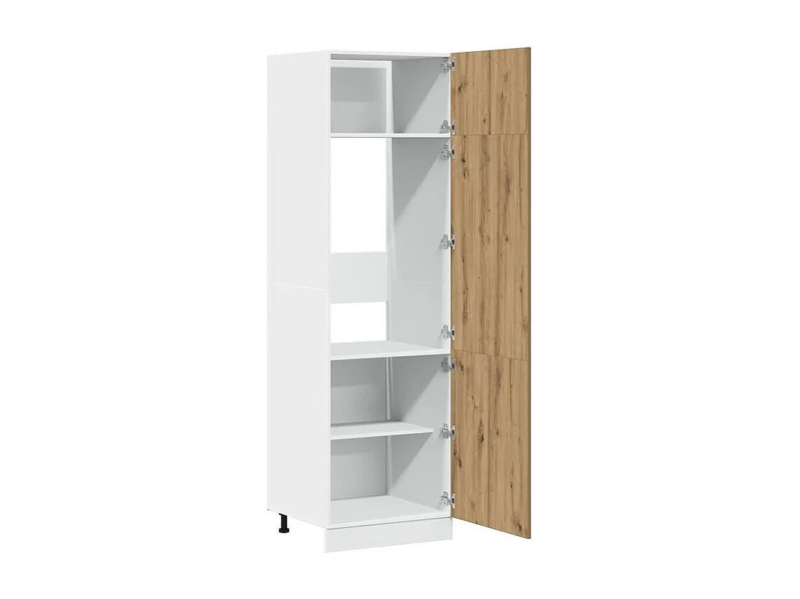 Armoire de réfrigérateur chêne artisanal 60x57x207