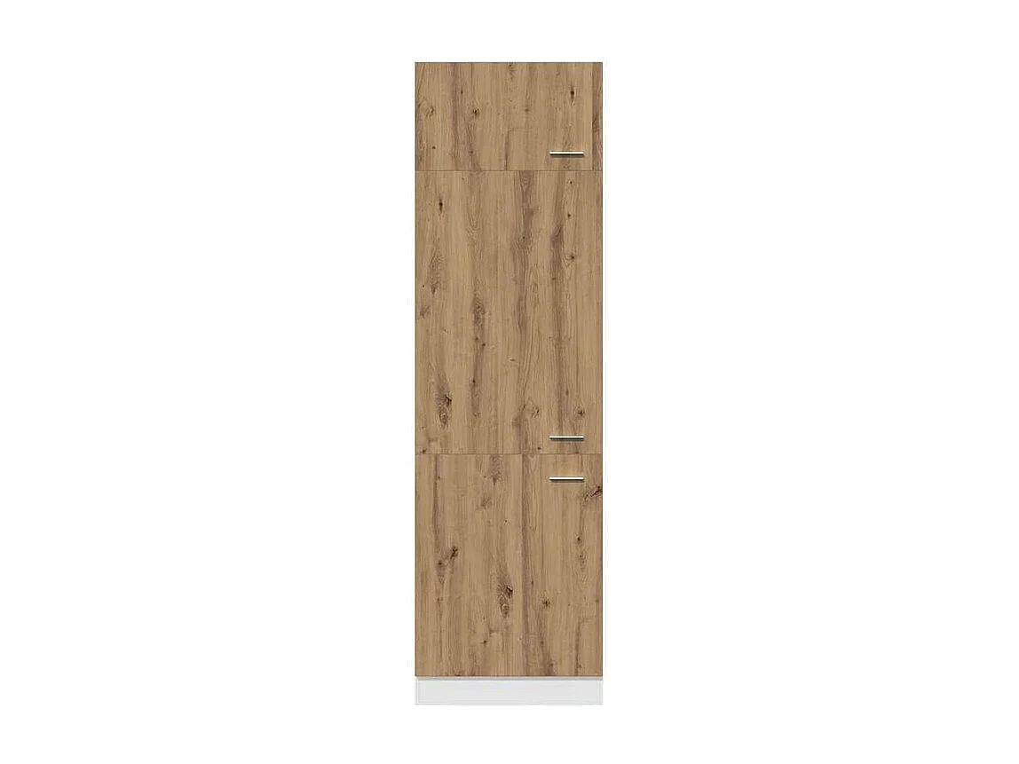 Armoire de réfrigérateur chêne artisanal 60x57x207