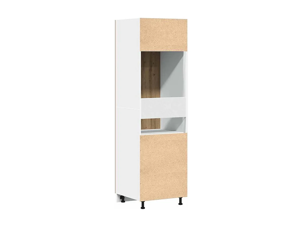 Armoire de réfrigérateur chêne artisanal 60x57x207