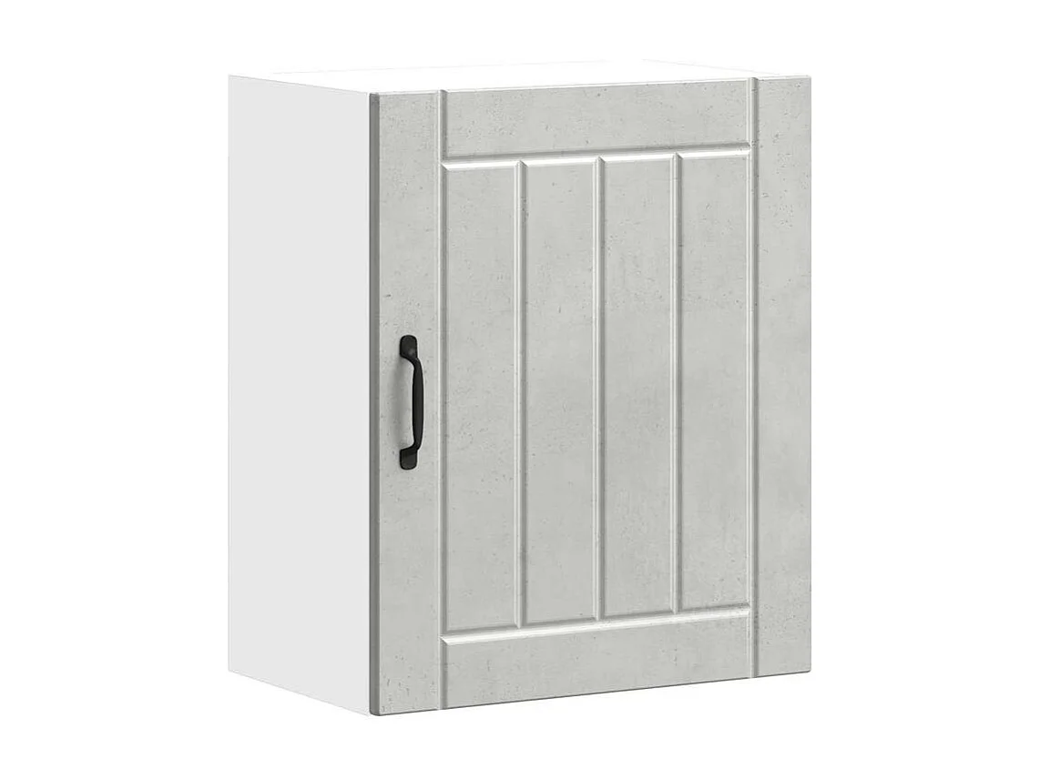 Armoire murale de cuisine Lucca gris béton bois ingénierie