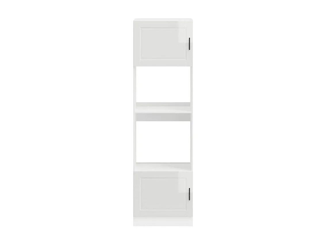 Armoire de four 2 pc Porto blanc brillant bois d'ingénierie