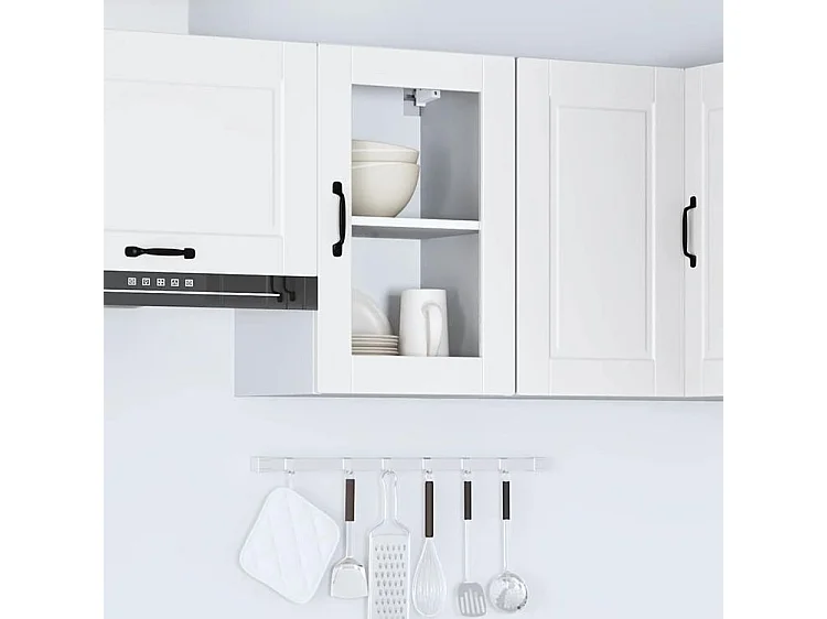 Armoire murale de cuisine avec porte en verre Porto blanc