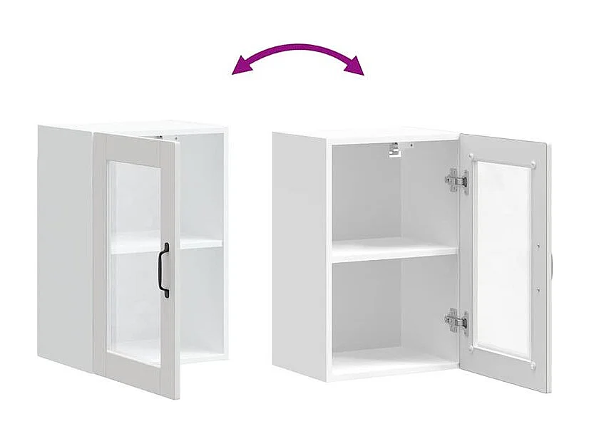Armoire murale de cuisine avec porte en verre Porto blanc