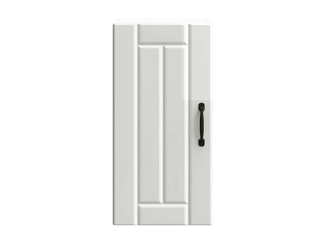 Armoire murale de cuisine Lucca blanc brillant bois ingénierie
