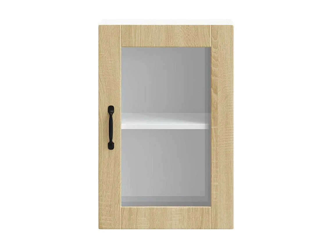 Armoire murale de cuisine et porte en verre Porto chêne sonoma