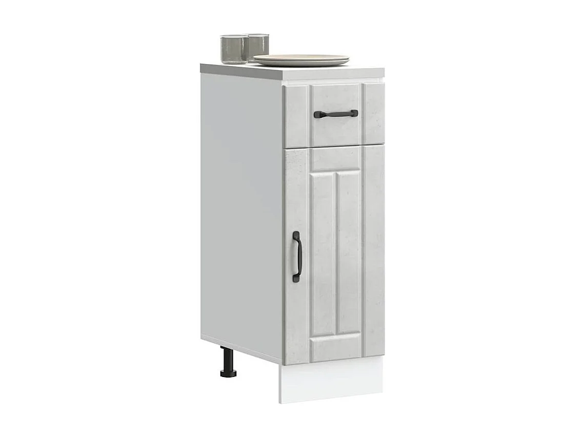 Armoire de cuisine Lucca gris béton bois ingénierie