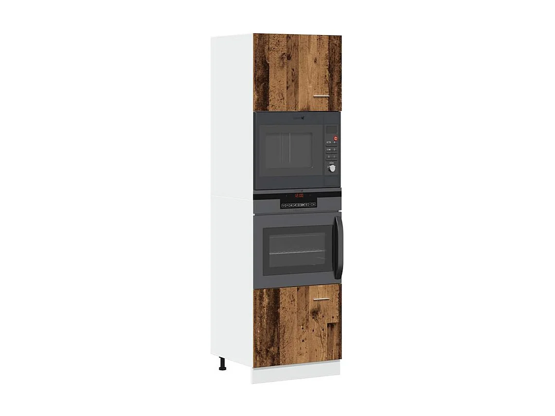Armoire à micro-onde vieux bois 60x57x207 bois d'ingénierie