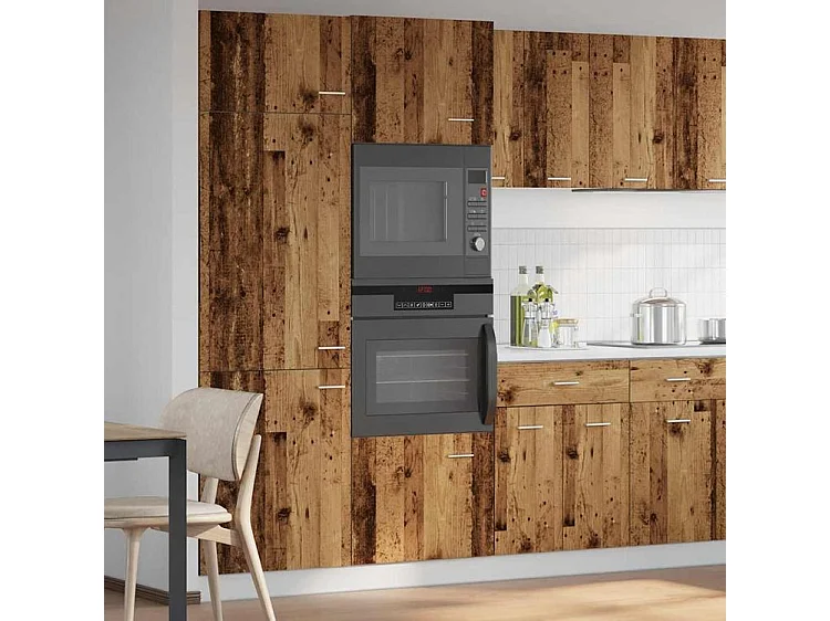 Armoire à micro-onde vieux bois 60x57x207 bois d'ingénierie
