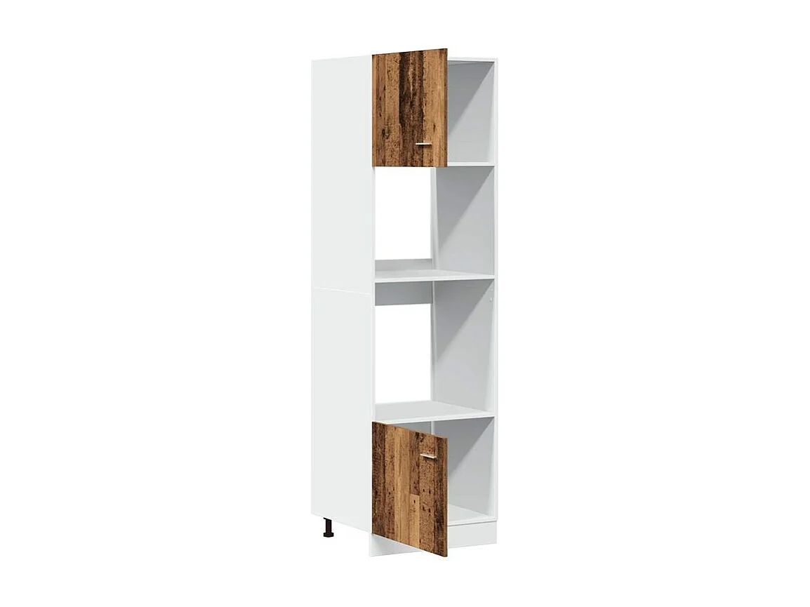 Armoire à micro-onde vieux bois 60x57x207 bois d'ingénierie