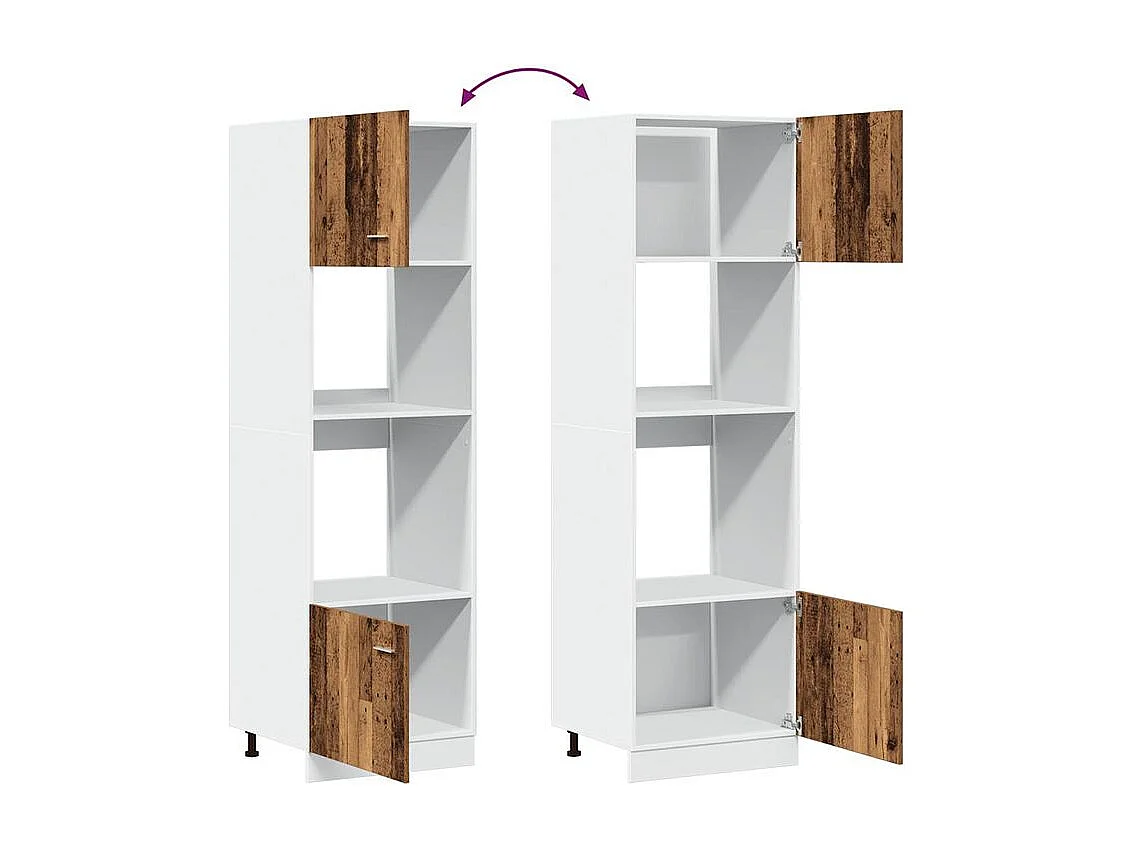 Armoire à micro-onde vieux bois 60x57x207 bois d'ingénierie