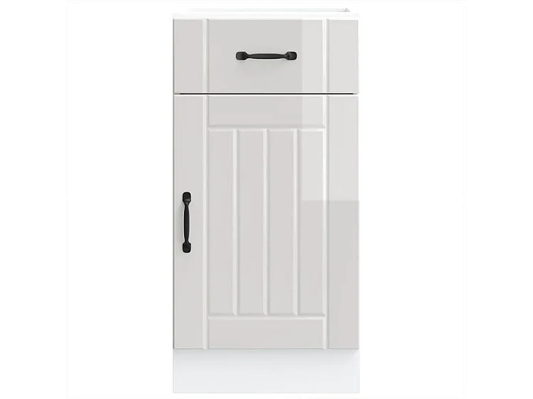 Armoire de cuisine Lucca blanc brillant bois ingénierie