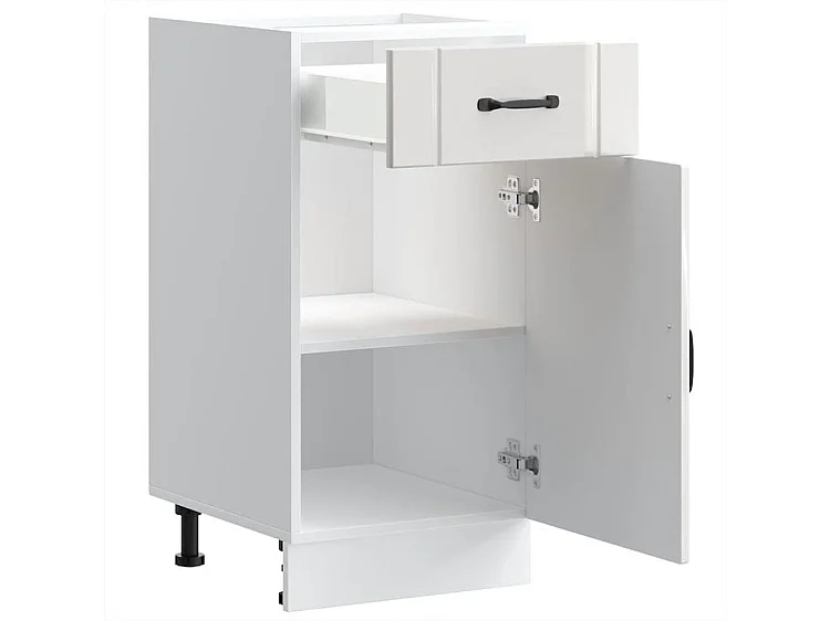Armoire de cuisine Lucca blanc brillant bois ingénierie