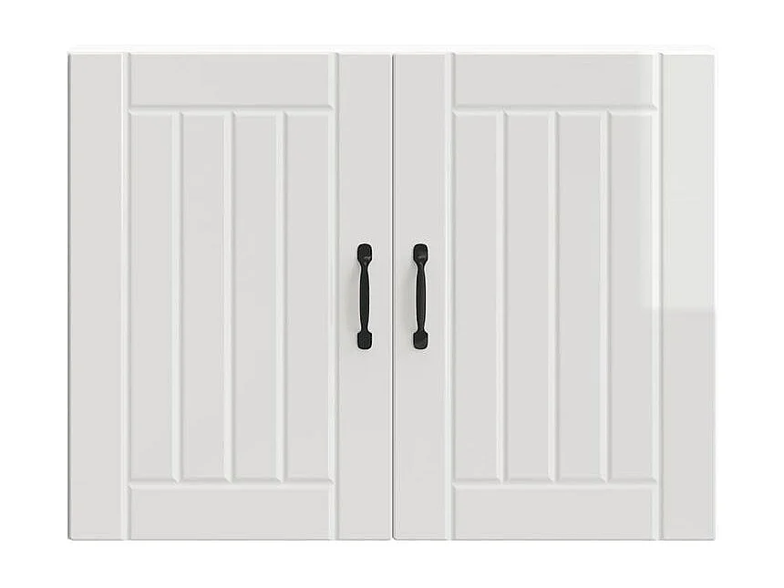 Armoire murale de cuisine Lucca blanc brillant bois ingénierie