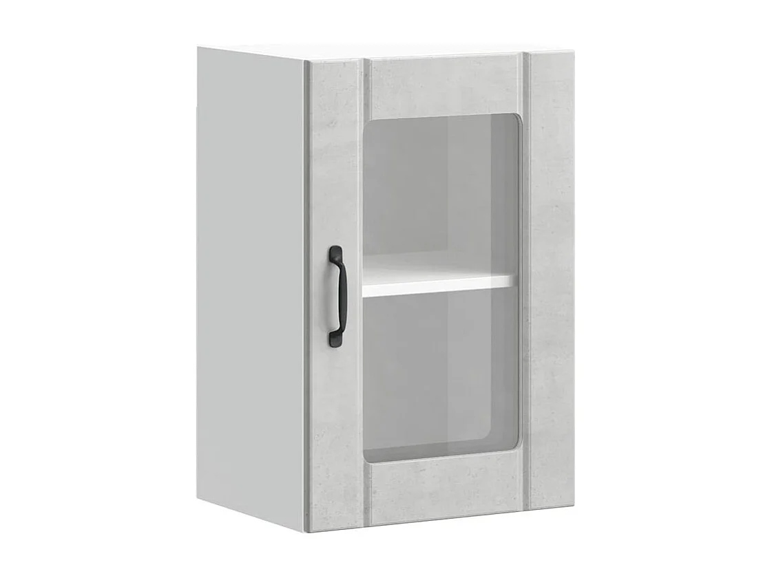 Armoire murale de cuisine avec porte en verre Lucca gris béton