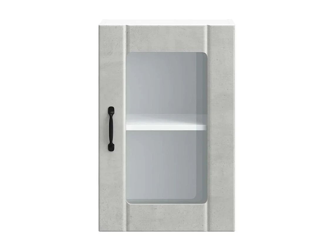 Armoire murale de cuisine avec porte en verre Lucca gris béton