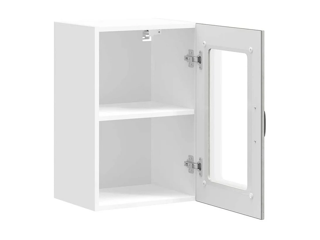 Armoire murale de cuisine avec porte en verre Lucca gris béton