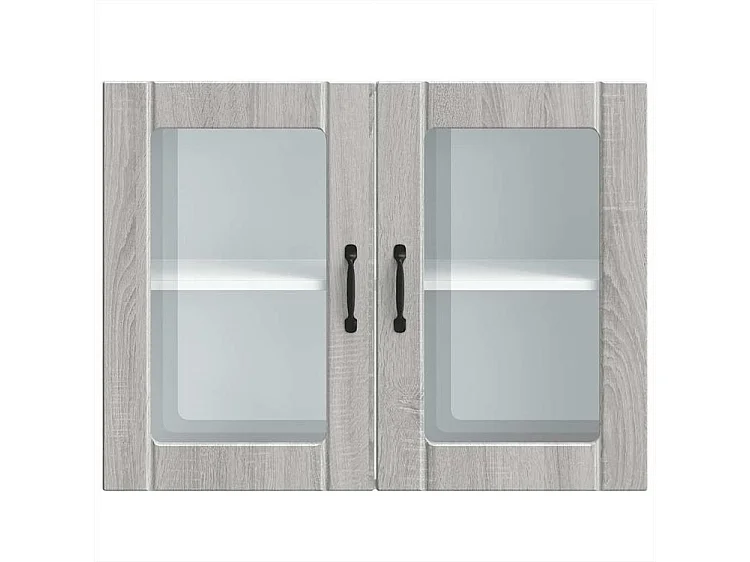 Armoire murale de cuisine et porte en verre Lucca sonoma gris
