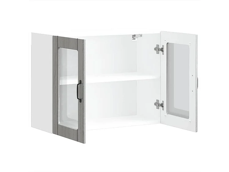 Armoire murale de cuisine et porte en verre Lucca sonoma gris