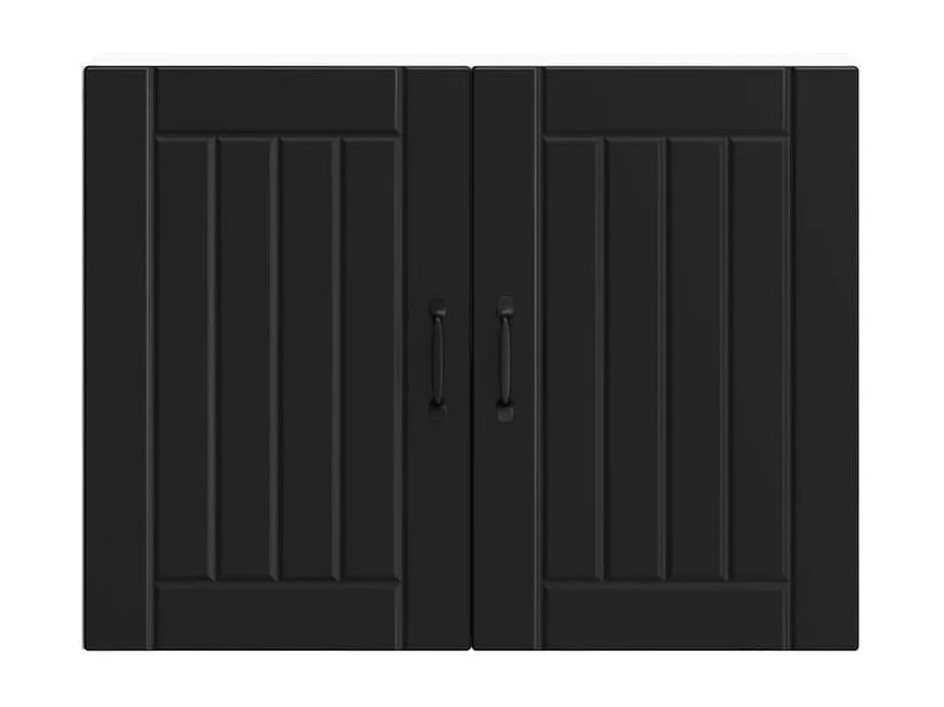 Armoire murale de cuisine Lucca noir bois d'ingénierie