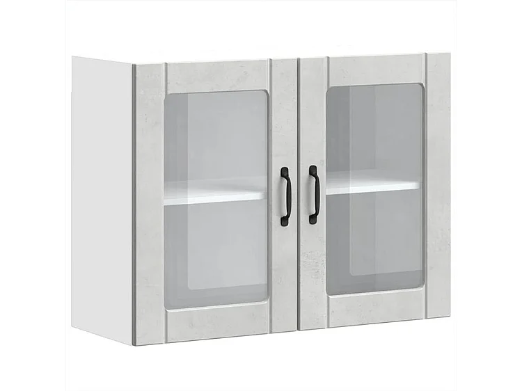 Armoire murale de cuisine avec porte en verre Lucca gris béton