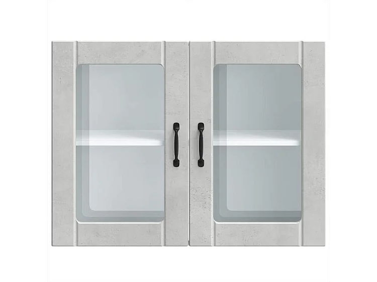 Armoire murale de cuisine avec porte en verre Lucca gris béton