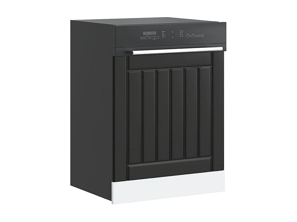 Panneau de lave-vaisselle Lucca noir bois d'ingénierie