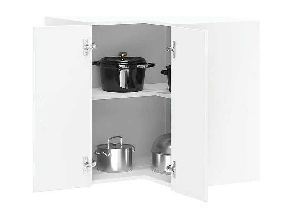Armoire murale d'angle de cuisine Lucca blanc brillant