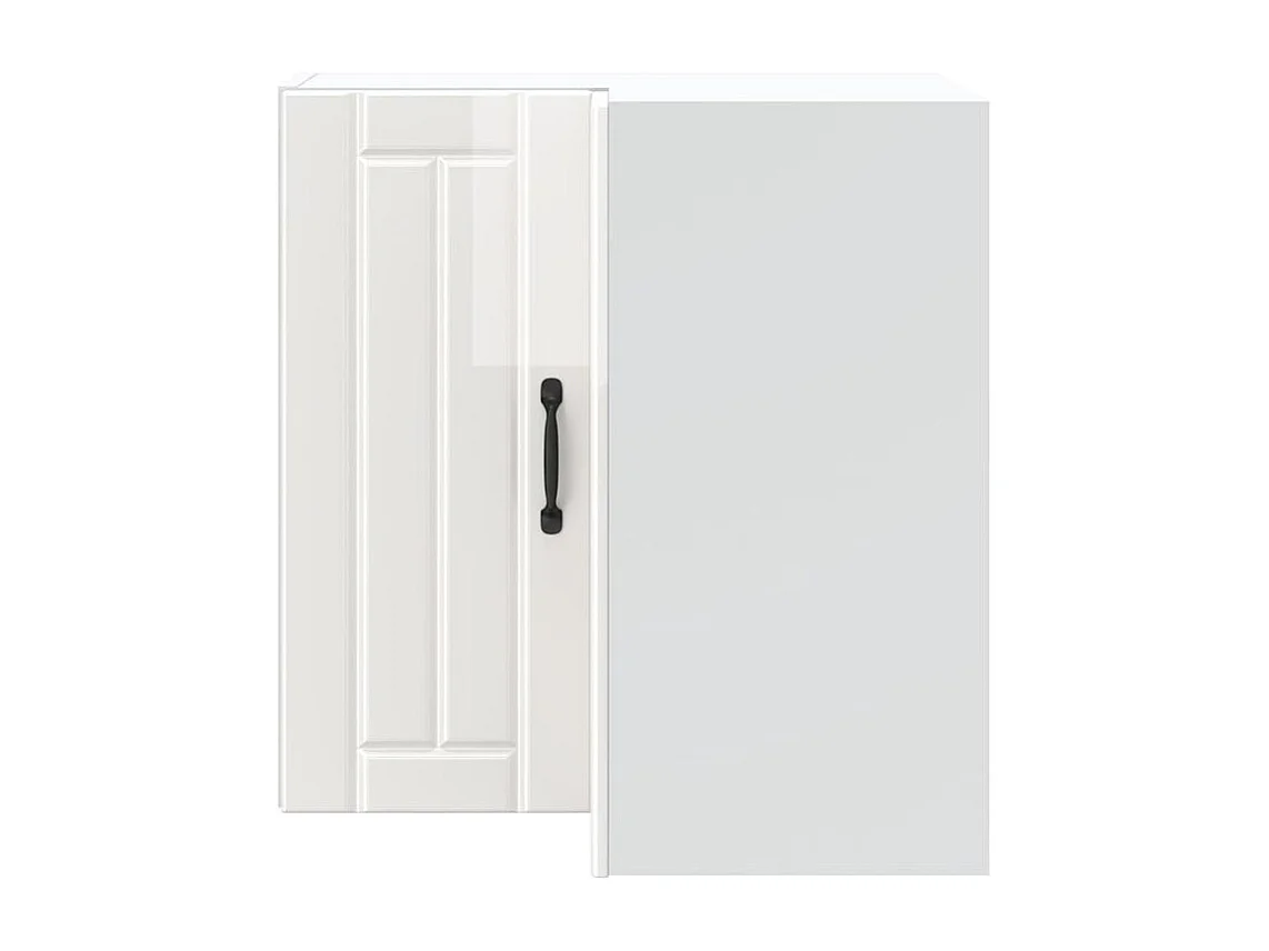 Armoire murale d'angle de cuisine Lucca blanc brillant