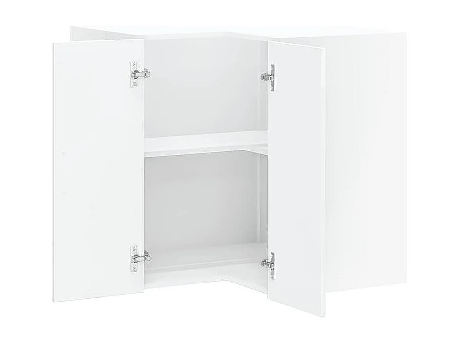 Armoire murale d'angle de cuisine Lucca blanc brillant