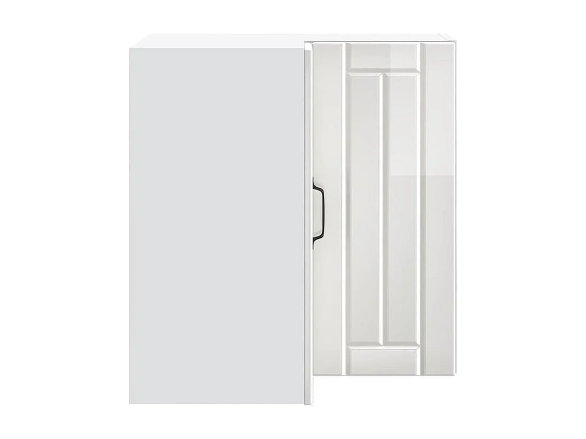 Armoire murale d'angle de cuisine Lucca blanc brillant