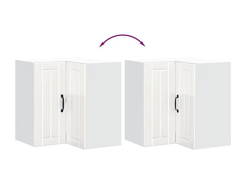 Armoire murale d'angle de cuisine Lucca blanc brillant