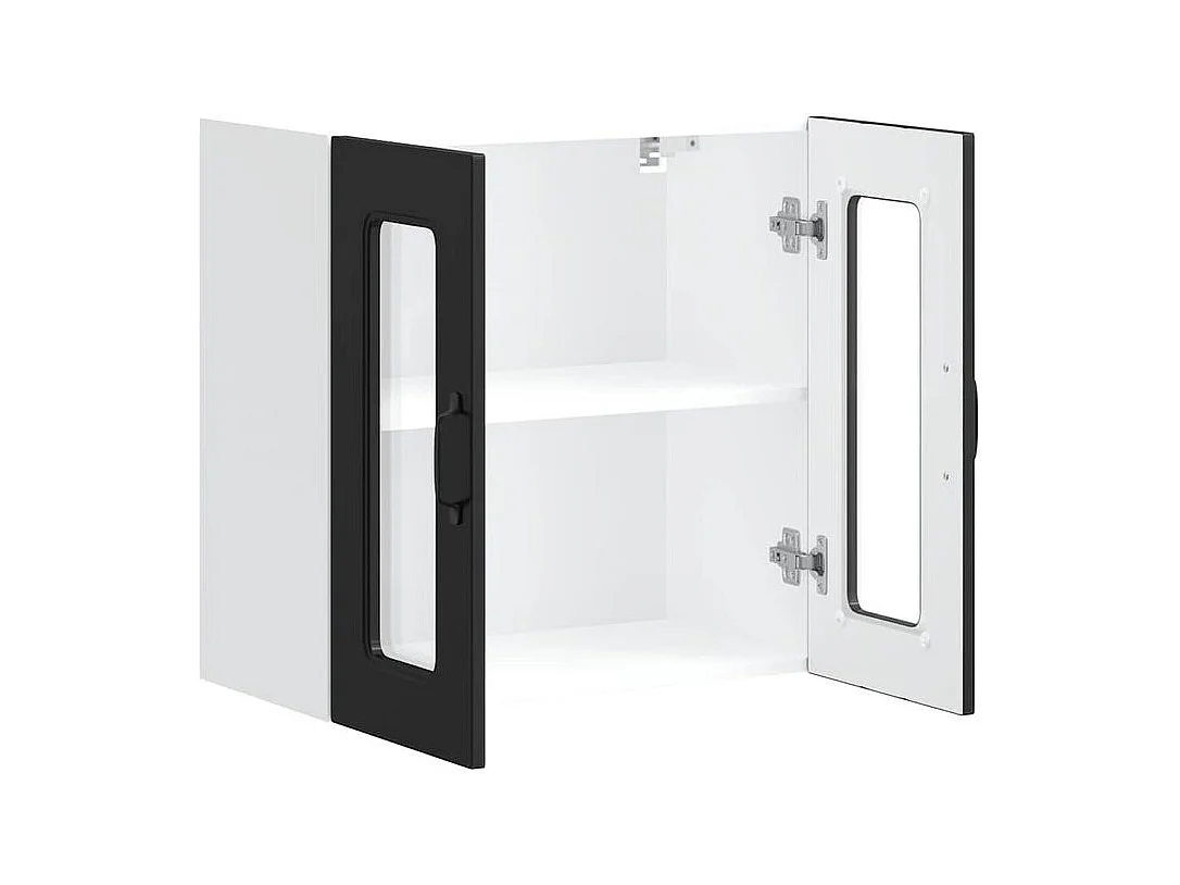 Armoire murale de cuisine avec porte en verre Kalmar noir