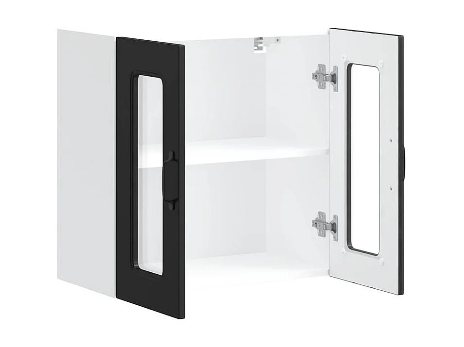 Armoire murale de cuisine avec porte en verre Kalmar noir