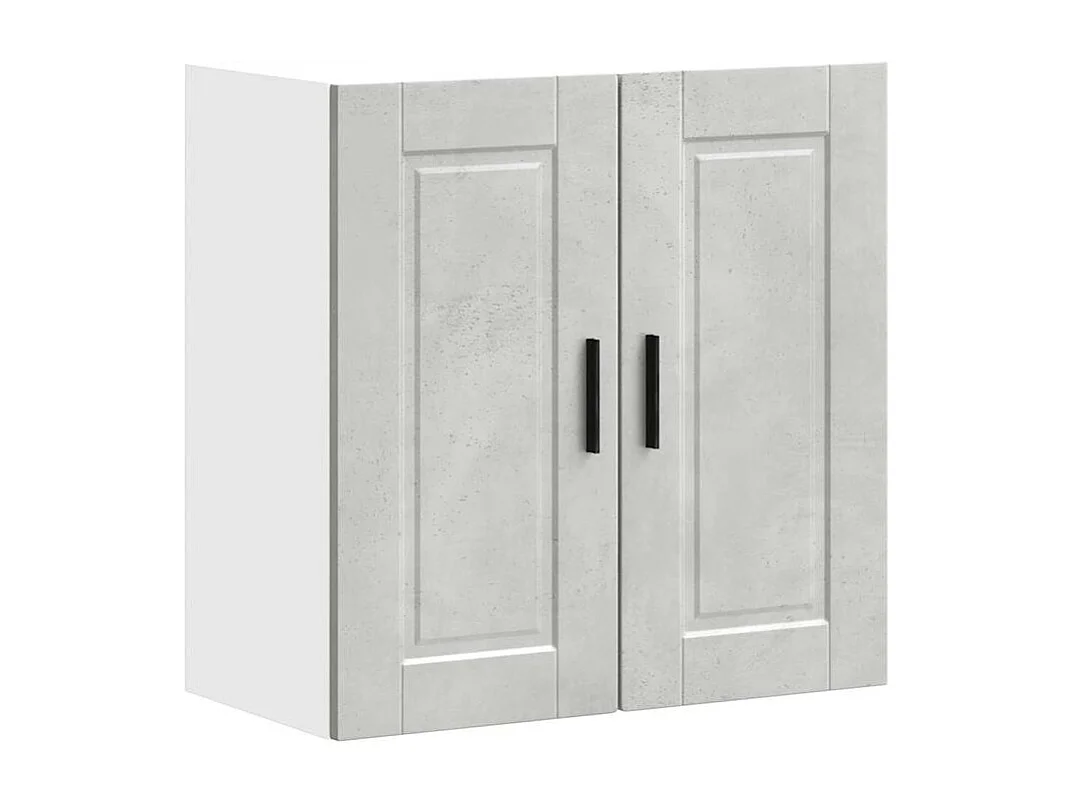 Armoire murale de cuisine Porto gris béton bois d'ingénierie