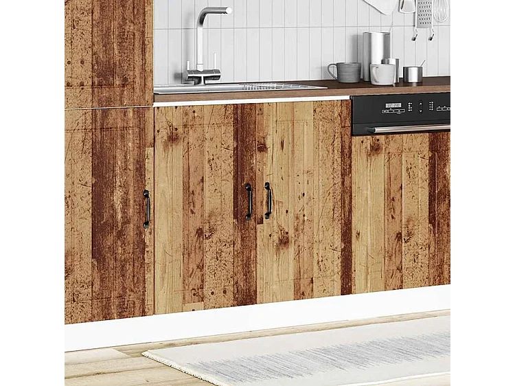 Meuble de base de lavabo Lucca vieux bois bois d'ingénierie