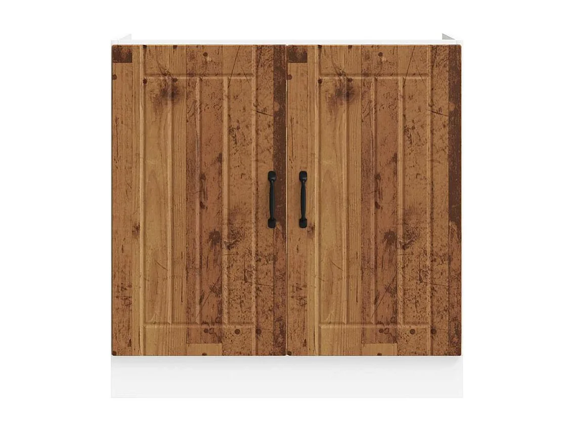 Meuble de base de lavabo Lucca vieux bois bois d'ingénierie