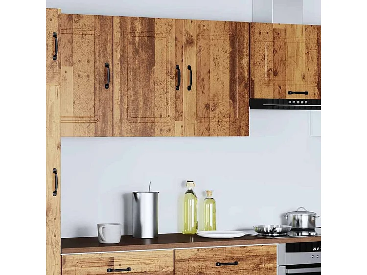 Armoire murale de cuisine Kalmar vieux bois bois d'ingénierie