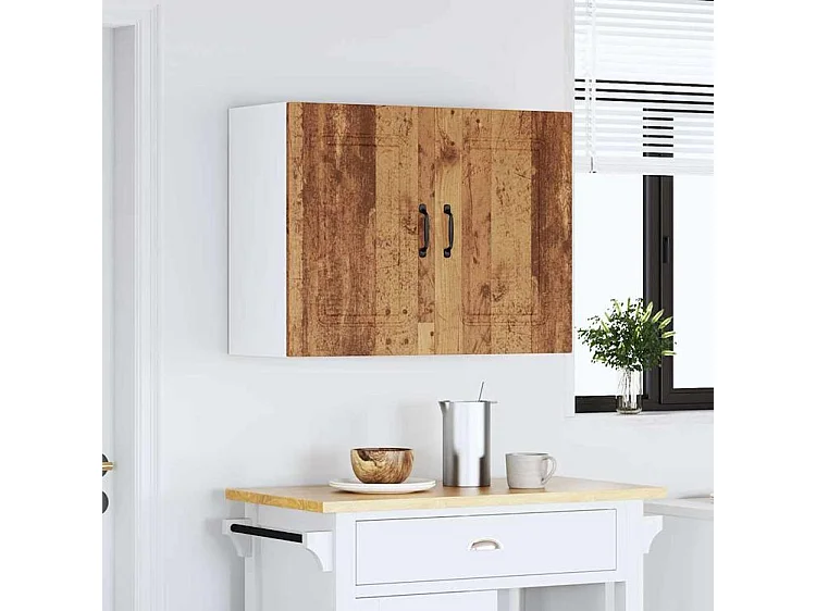 Armoire murale de cuisine Kalmar vieux bois bois d'ingénierie