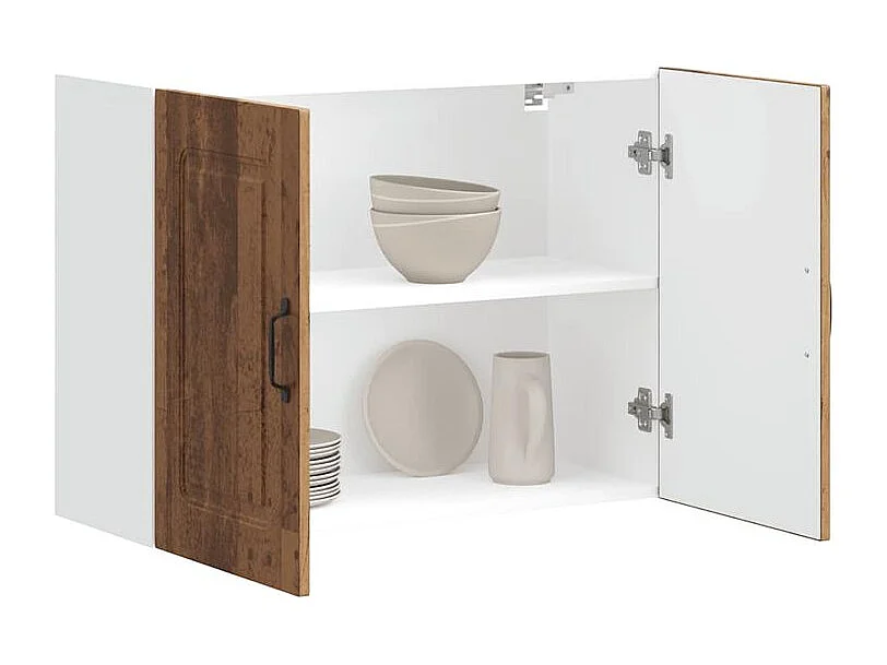 Armoire murale de cuisine Kalmar vieux bois bois d'ingénierie